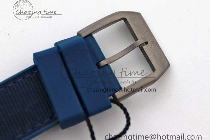MIROTIME 0710 BestValue Mark XVIII IW328101 Black Ceramic M+F 1:1 Best Edition Blue Dial on Blue Nylon Strap A 7058